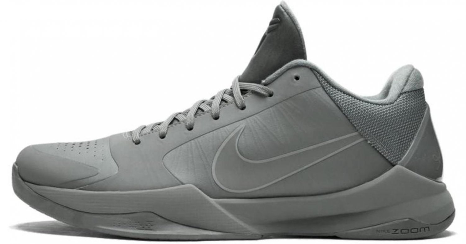 Nike Gray Zoom Kobe 5 Ftb 'fade To Black' Shoes - Size 12 for men